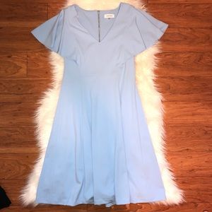 Calvin Klein Flutter Sleeve A-Line Dress